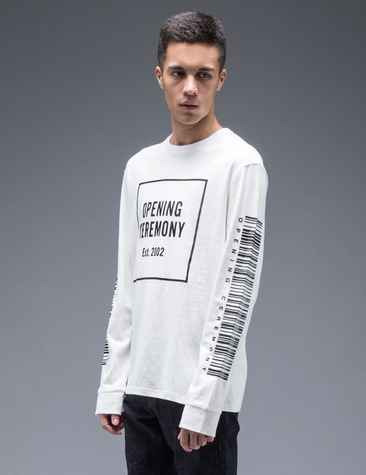 White Oc Barcode L/S T-shirt Placeholder Image