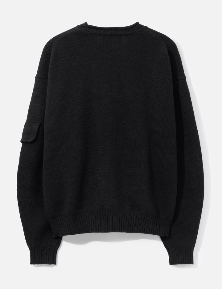 COOR Wool Cropped Pocket Crewneck Sweater