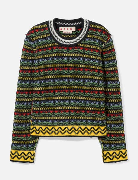 Marni Shetland Wool Sweater With Fairisle Motif