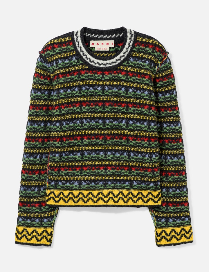 Marni Shetland Wool Sweater With Fairisle Motif