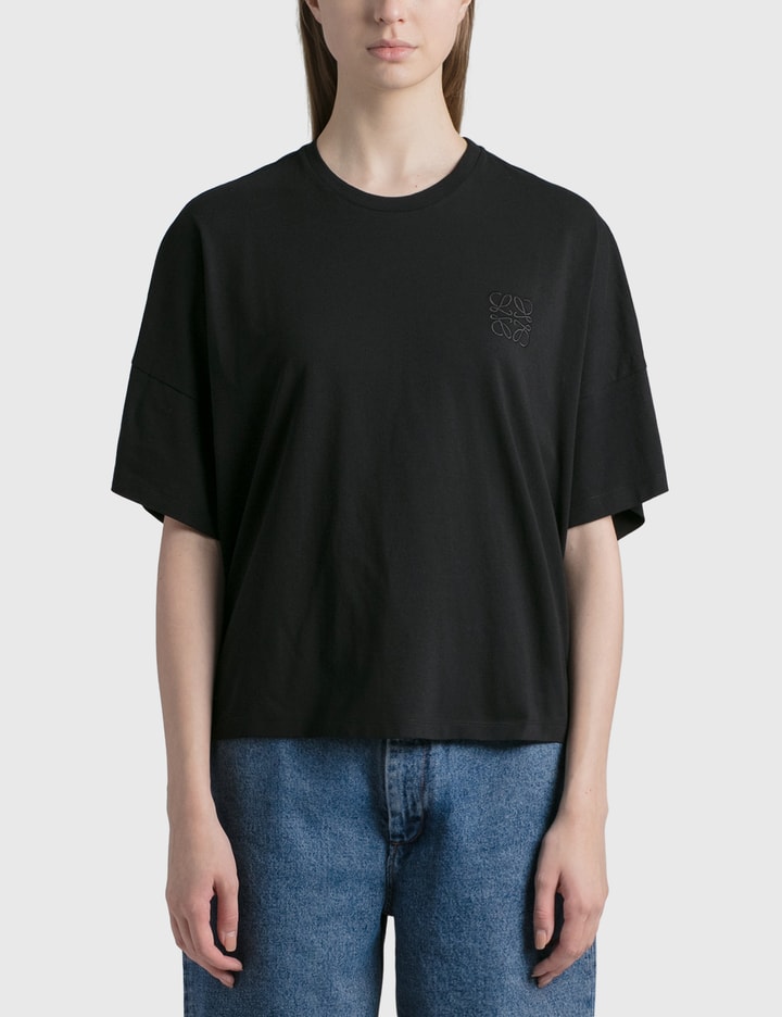 Loewe Oversized T-shirt With Anagram Embroidery In Black