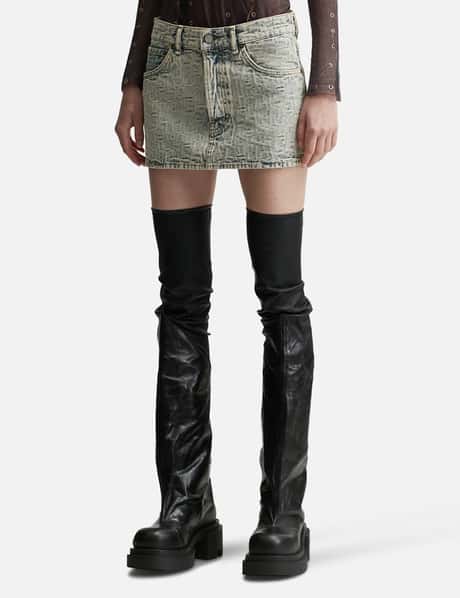 Monogram Denim Mini Skirt view 7