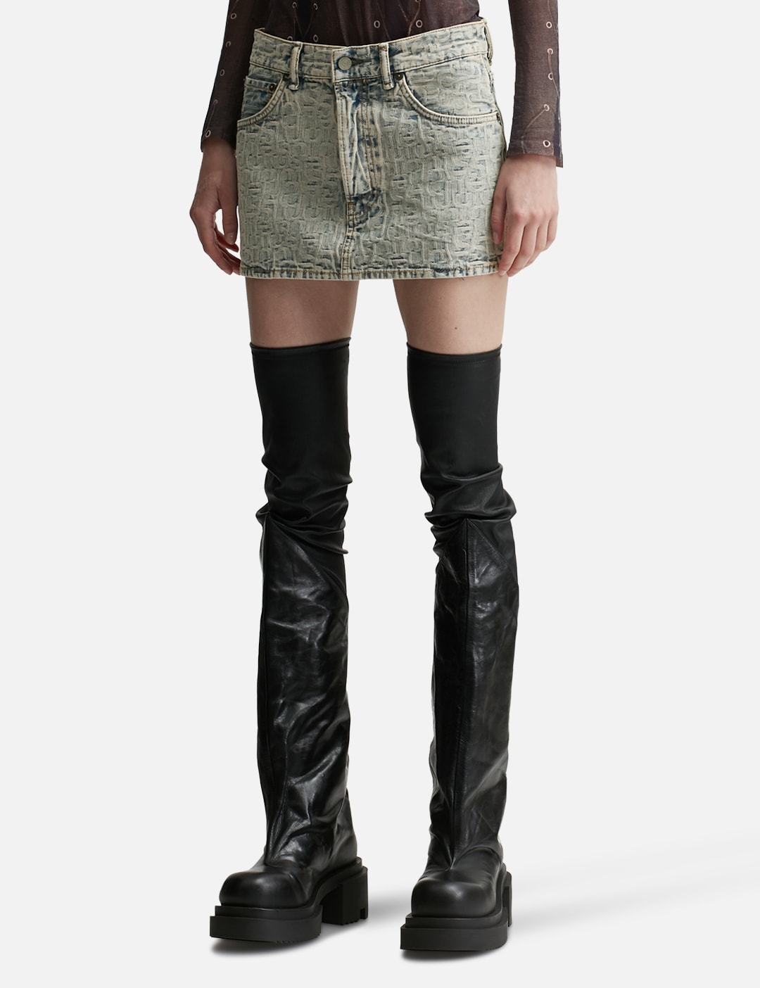 Monogram Denim Mini Skirt view 14