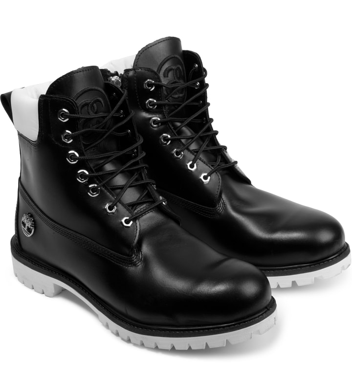 Black Timberland X Stussy Leather 6" Zip Boots Placeholder Image