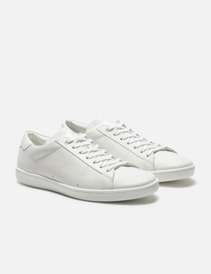 Saint Laurent Men's Gym Leather Low-top Sneakers In White