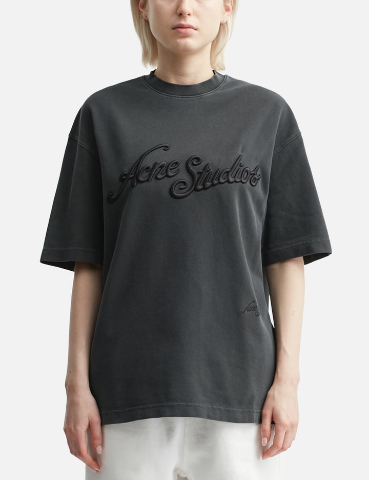 Acne Studios Black Relaxed Fit Logo T-shirt