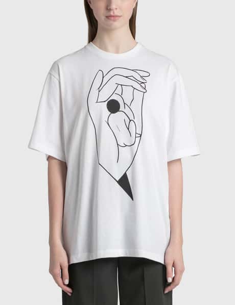 Lemaire 사이드 슬릿 프린트 티셔츠