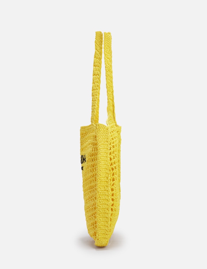 Shop Prada Crochet Tote Bag In Yellow