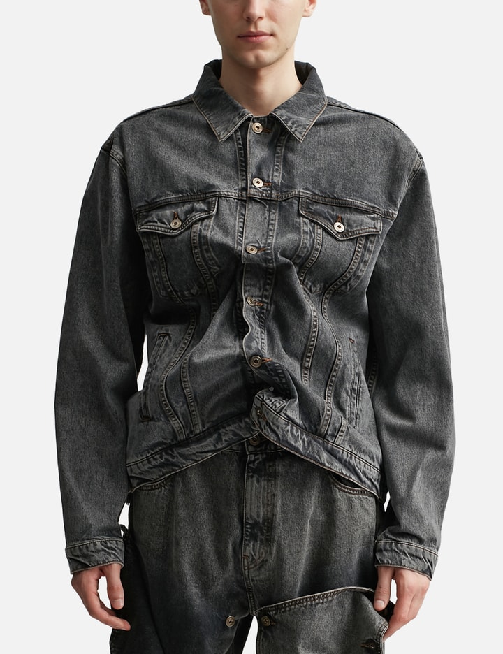 Shop Y/project Evergreen Wire Denim Jacket In Black