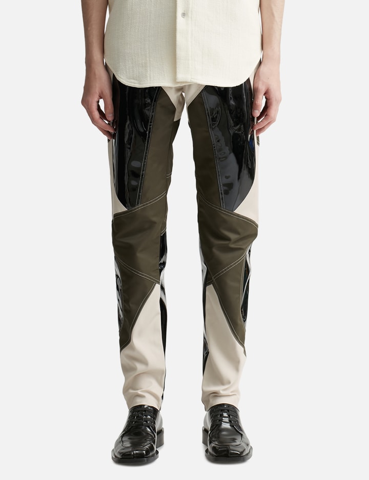 PATCHWORK VINYL TROUSERS Placeholder Image