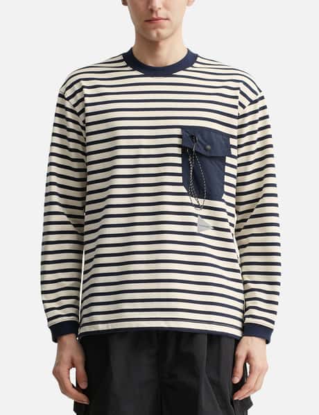 Stripe Pocket Long Sleeves T-Shirt view 10