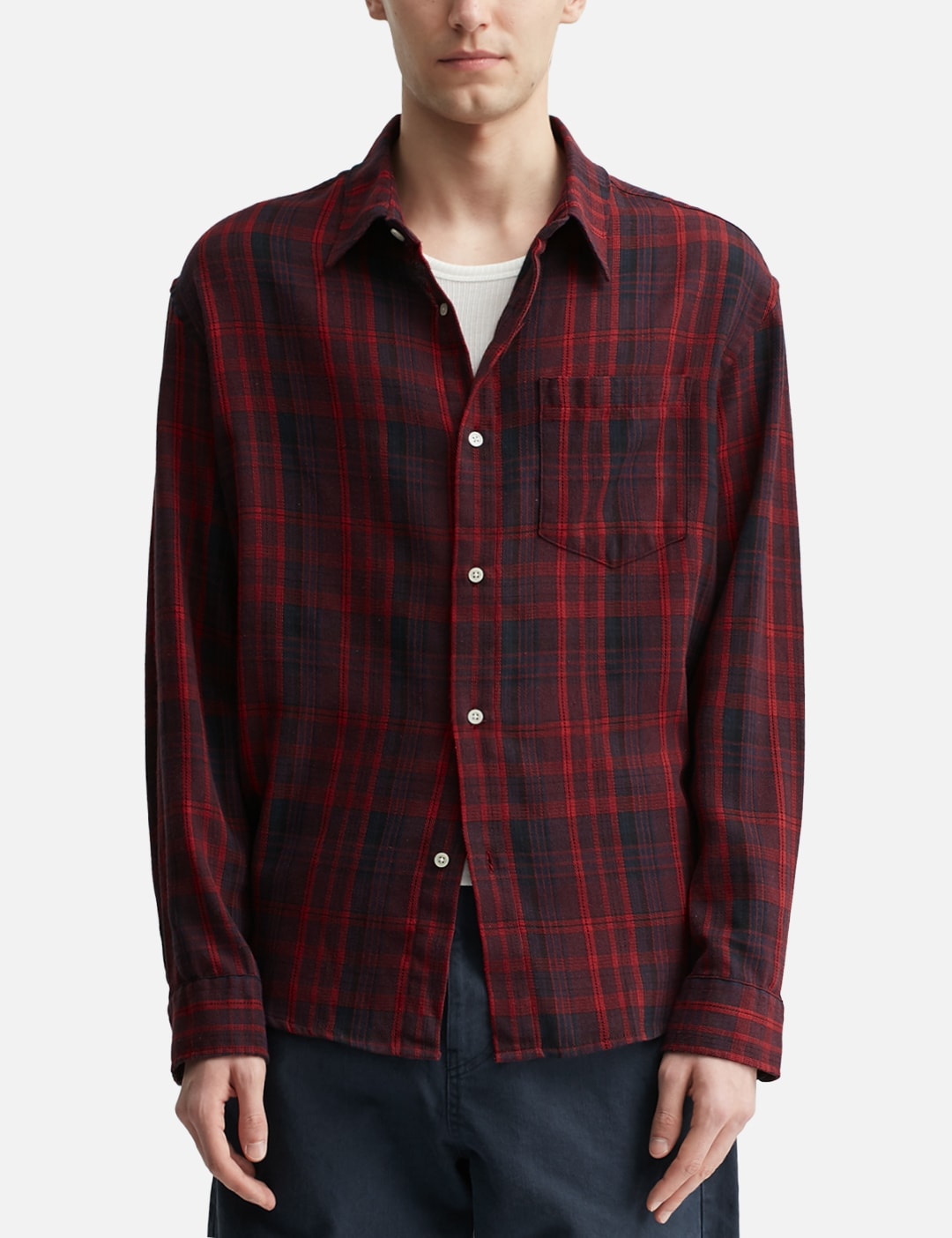 Washed Cotton Blend Check Shirt view 18