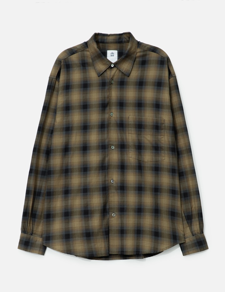 Polyteru Loose Check Shirt In Multi