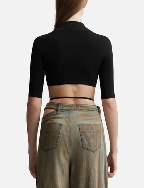 SCULPTING JERSEY CUT-OUT TOP view 9