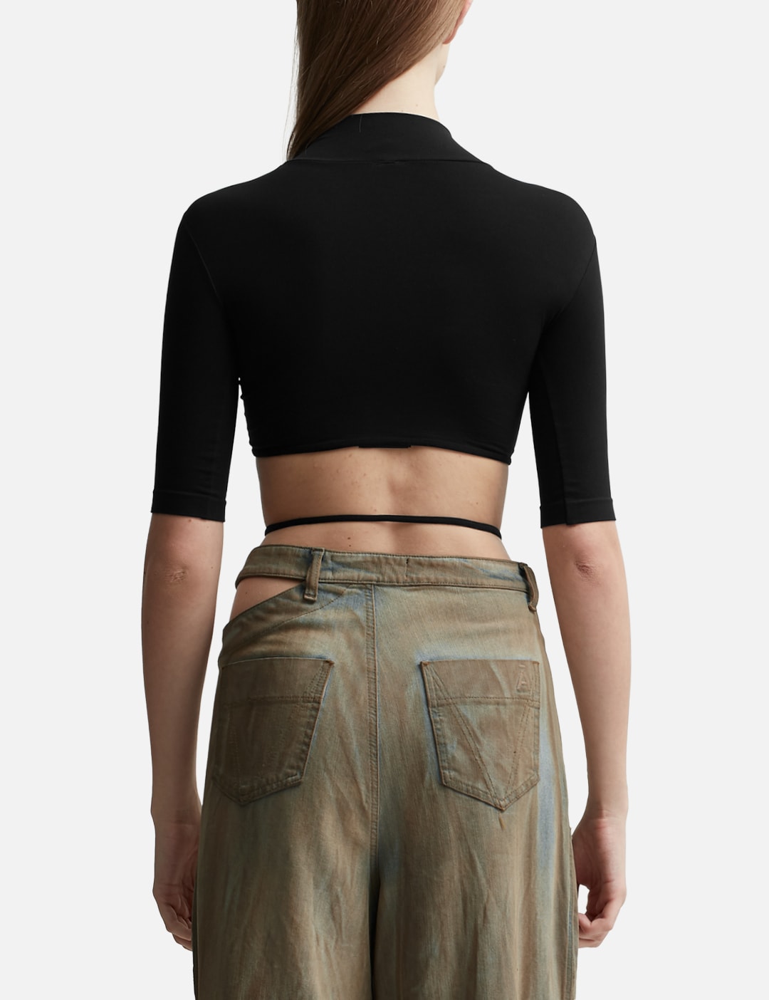 SCULPTING JERSEY CUT-OUT TOP view 15