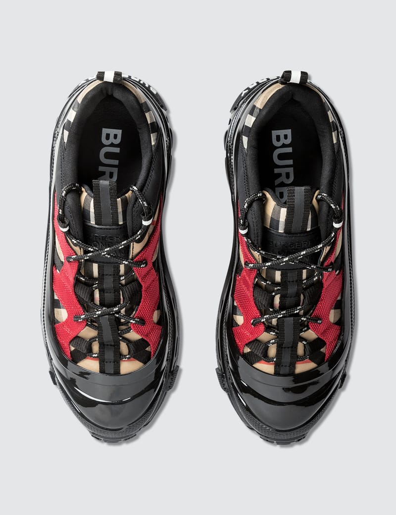 burberry vintage check cotton and nylon arthur sneakers