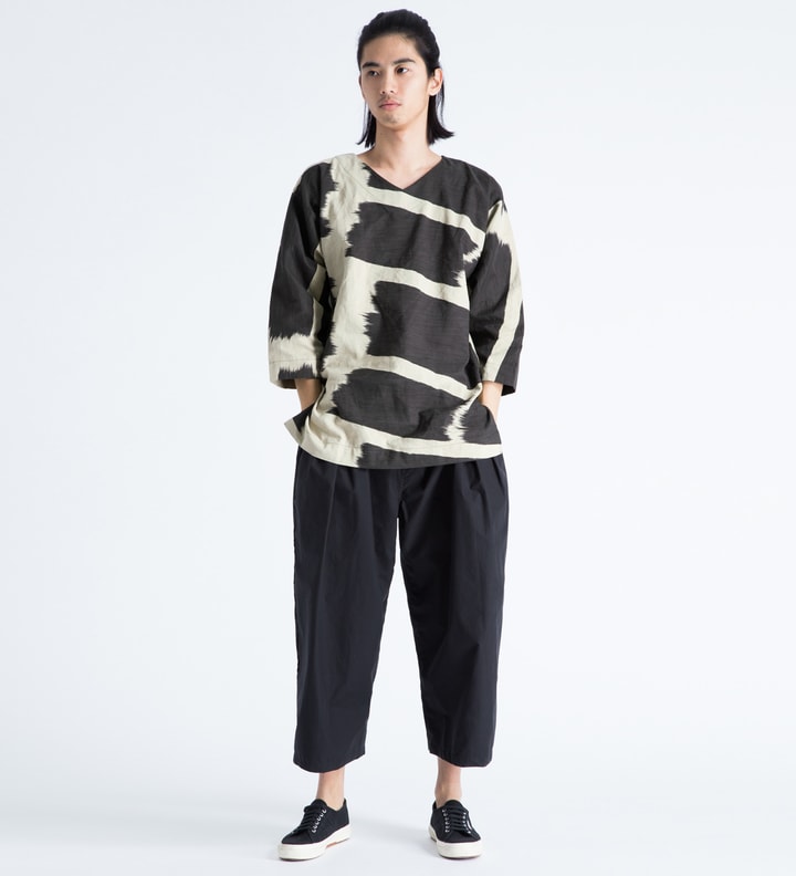 Brown Abstract Paint V Neck Big L/S Shirt Placeholder Image
