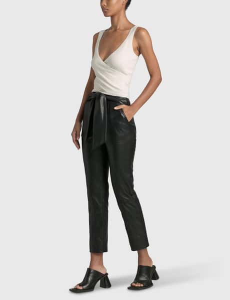 Hbx Jonathan Simkhai Vegan Leather Pants Lynda Wide-leg Faux