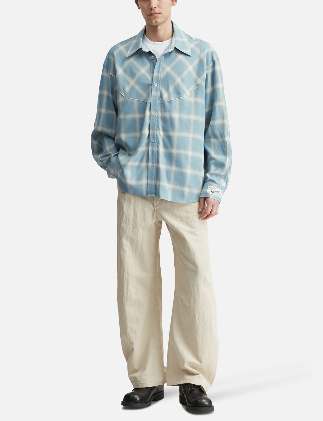 Blue Gradient Check Western Shirt view 20