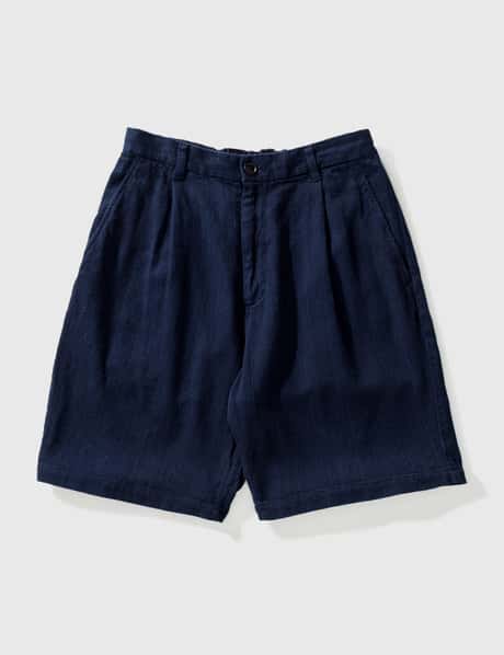 BLUE BLUE JAPAN Sashiko One Tuck Shorts