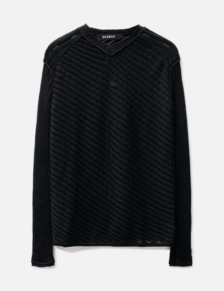 Misbhv Monofilament Pinstripe Knitted Longsleeve Black