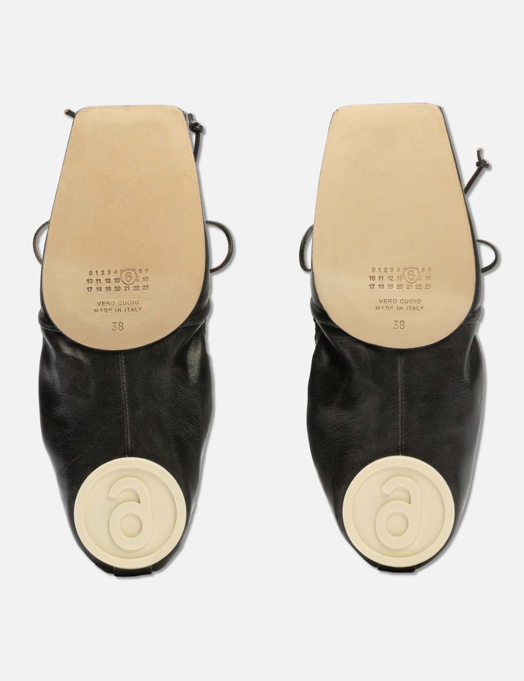 Square-Toe Leather Ballerina Shoes view 15