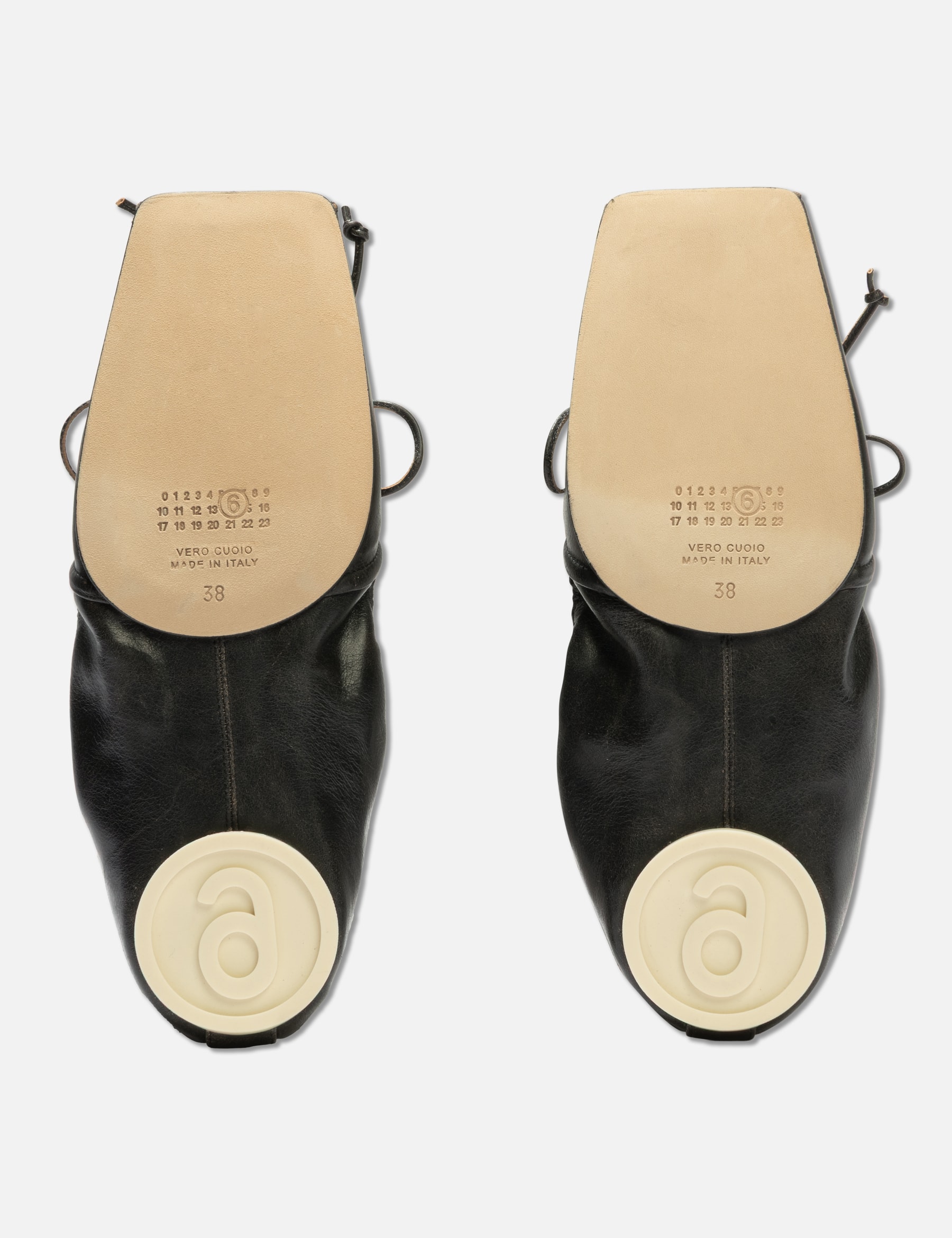 Square-Toe Leather Ballerina Shoes view 20