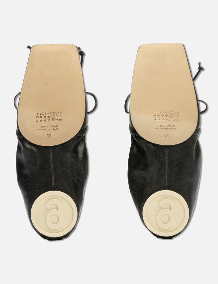 MM6 Maison Margiela Square-Toe Leather Ballerina Shoes