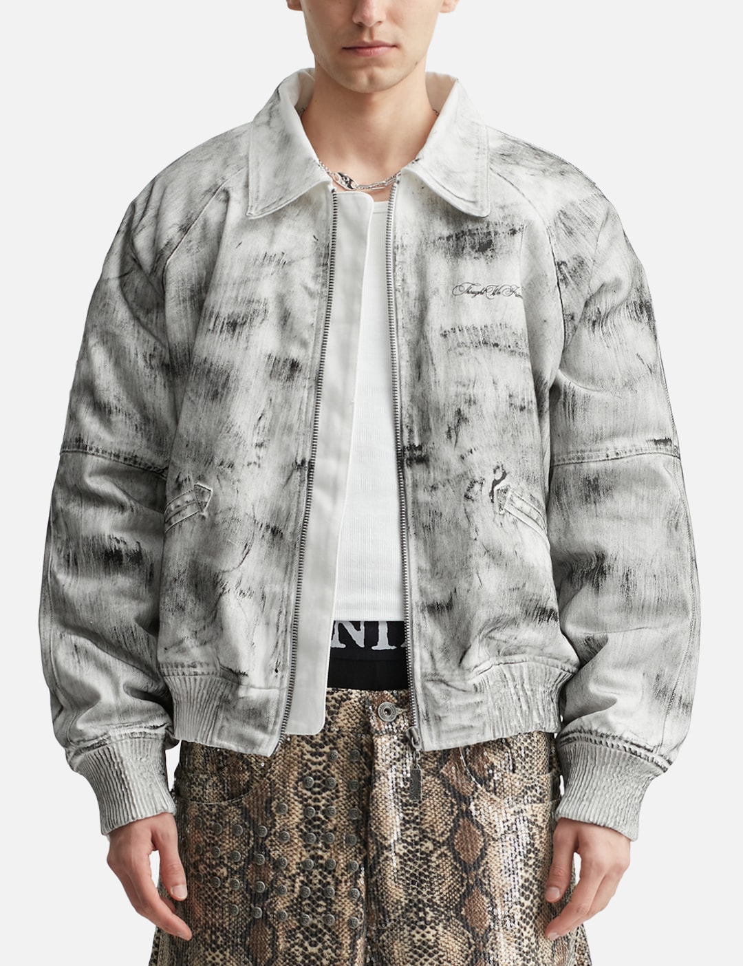 Bane Waxed Denim Varsity Jacket view 11