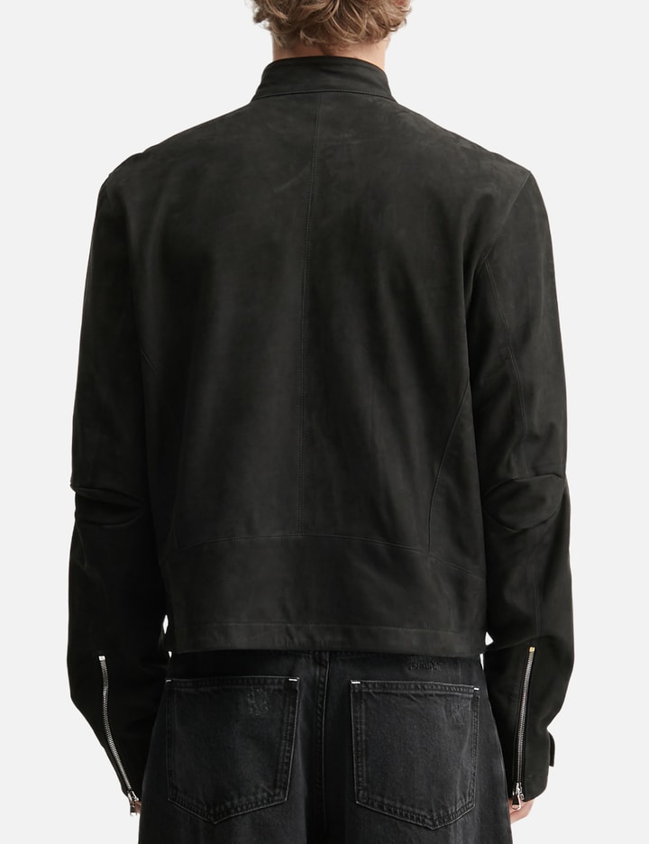 Aged Racer Suede Leather Jacket view 4