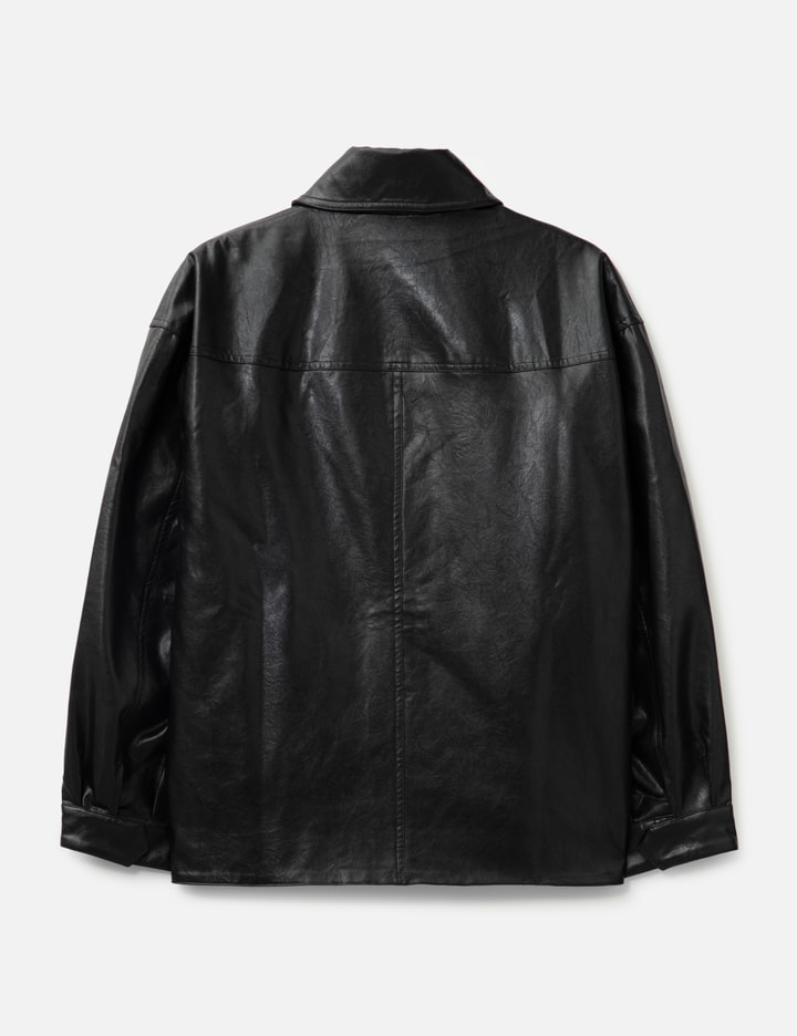 Black Synthetic Leather Slant Jacket Placeholder Image