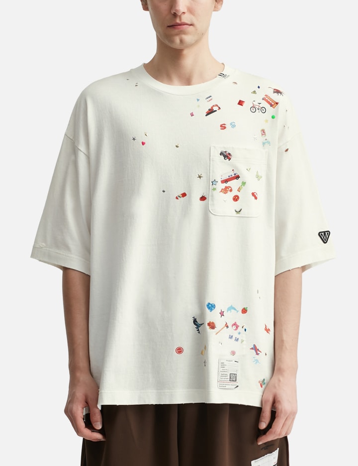 Maison Mihara Yasuhiro Kids Sticker Printed T-Shirt