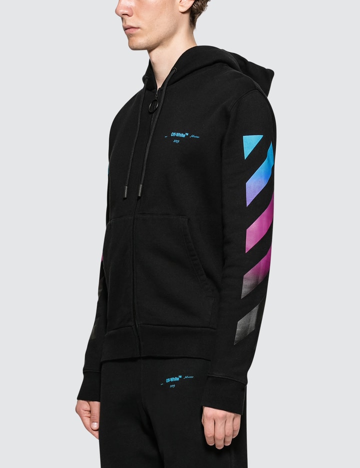 Off-White™ - Diag Gradient Zip Hoodie | HBX - Globally Curated Fashion Lifestyle by Hypebeast