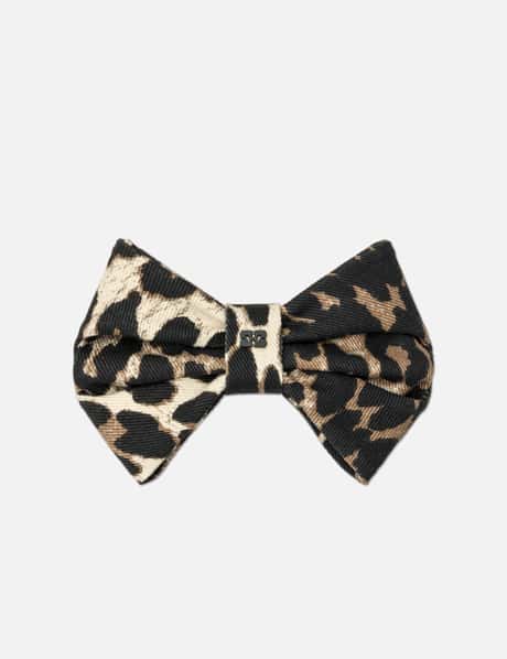 Ganni Leopard Bow Hairclip