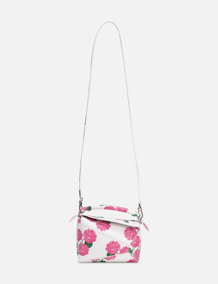 Shop Loewe Mini Flower Puzzle Edge Bag In White