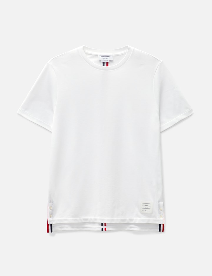 Thom Browne Center Back Stripe Piqué T-shirt In White
