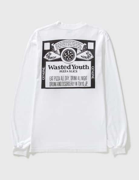 Wasted Youth - Wasted Youth x Pizza Slice ロングスリーブ Tシャツ 