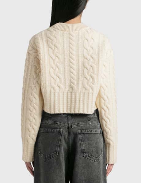 Ami CABLE KNIT CROPPED SWEATER HBX - Main Image