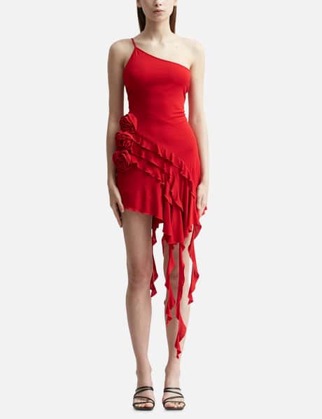 Blumarine Ruffled Asymmetric Dress