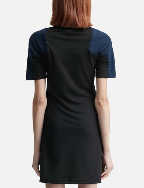 adidas Originals adidas Originals x Miaou Dress - Recycled V-neck dress with padded shoulders | HBX adidas Originals adidas Originals x Miaou Dress - Recycled V-neck dress with padded shoulders | HBX