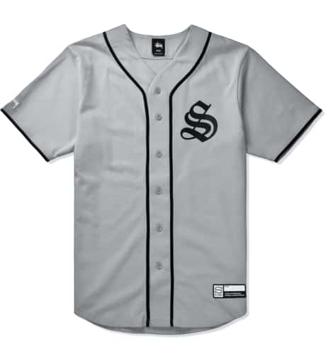 Stüssy - Grey S Baseball Jersey Shirt  HBX - Globally Curated Fashion and  Lifestyle by Hypebeast