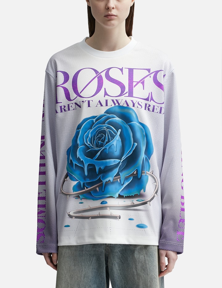 Shop Burberry Rose Print Top In Multicolor