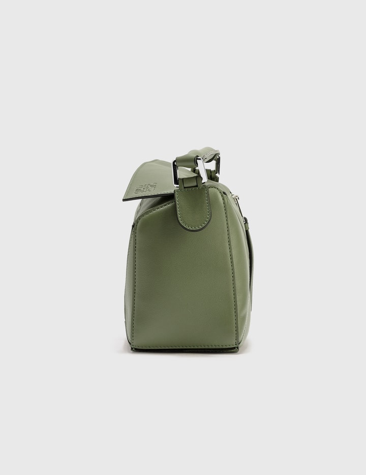 PRADA Large leather shoulder bag with topstitching Military Green