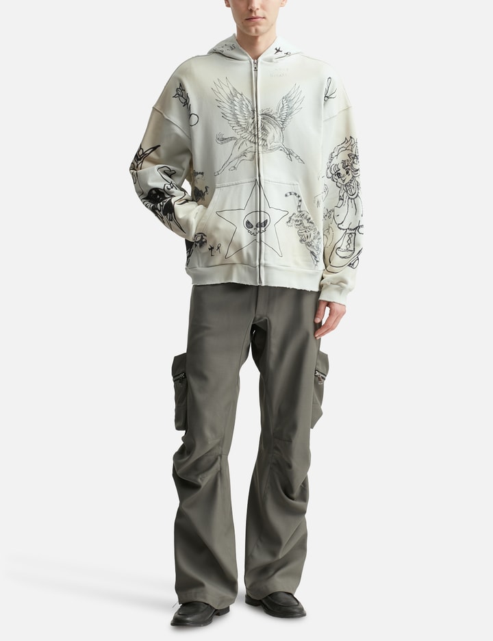 Puppet Theater Skin Hoodie Gray In Green