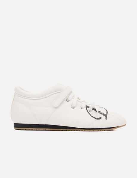 DEINET D Logo Lace Up Mozzi Shoes In White