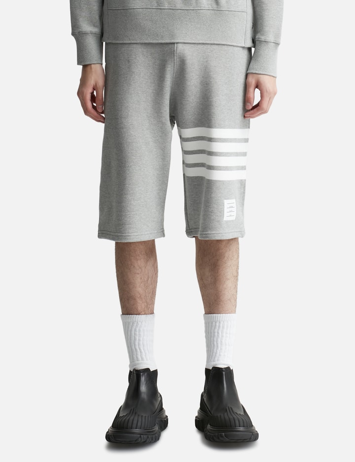 Shop Thom Browne Cotton Loopback Engineered 4-bar Sweat Shorts In Grey
