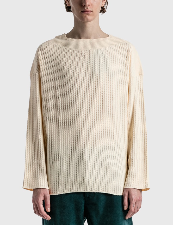 Boatneck Long Sleeve Waffle T-shirt Placeholder Image