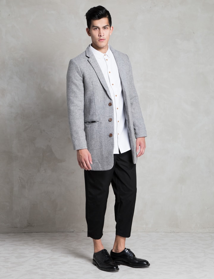 Light Grey Woolen Overcoat Placeholder Image