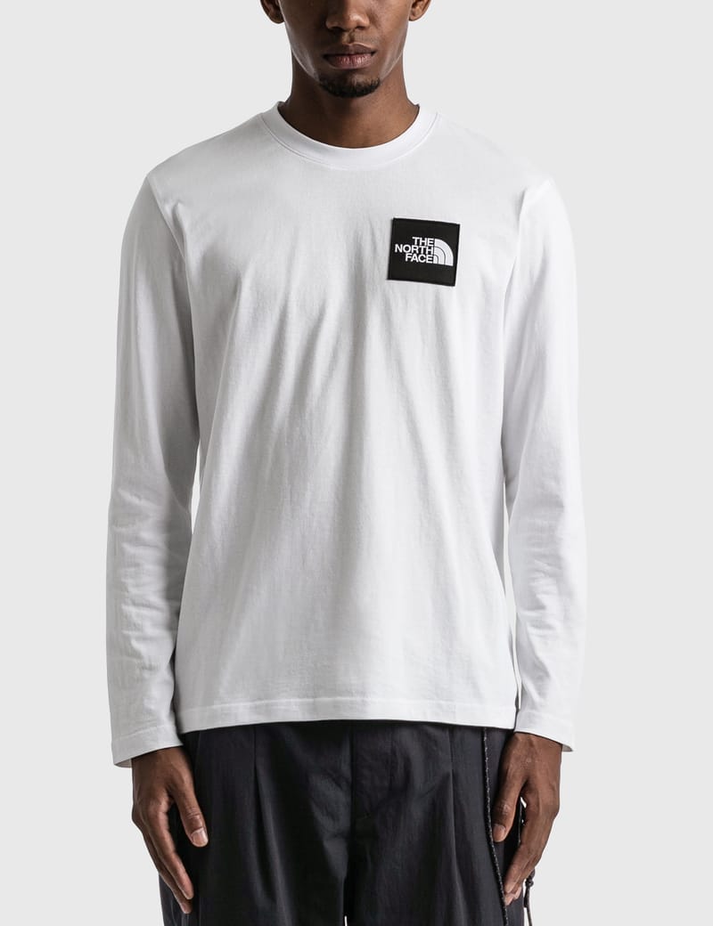 north face white long sleeve t shirt