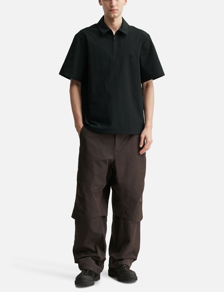 Moncler Logo Short Sleeve Half-Zip Shirt
